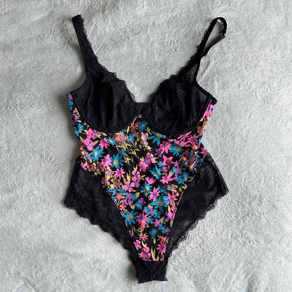 Savage X Fenty S Black Floral Lace Chemise